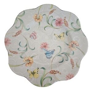 SPODE Exotic Garden Scalloped Plate 9.75" Floral Butterflies England Replacement